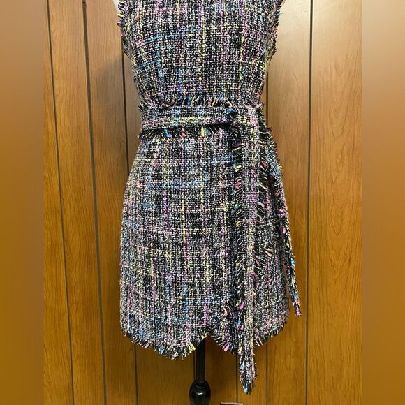 Cinq à Sept Rochelle Belted Tweed Minidress size 0 - Picture 8 of 15